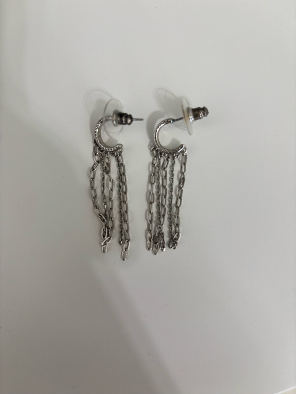 Kendra Scott Silver Chain Fringe Hoop Earrings